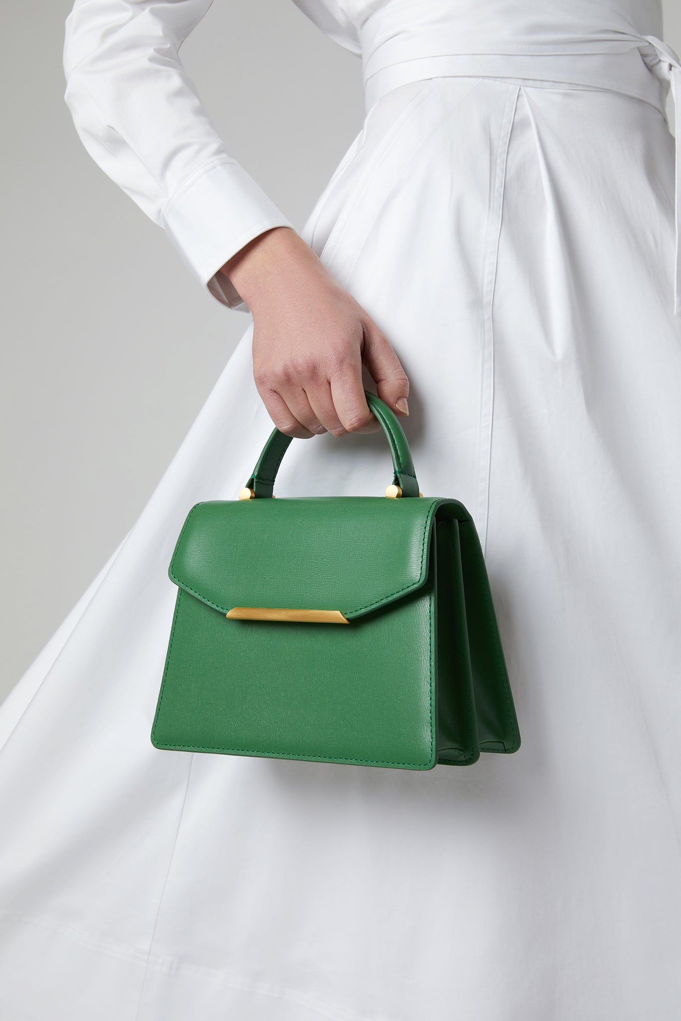 Francine top handle grab bag in green