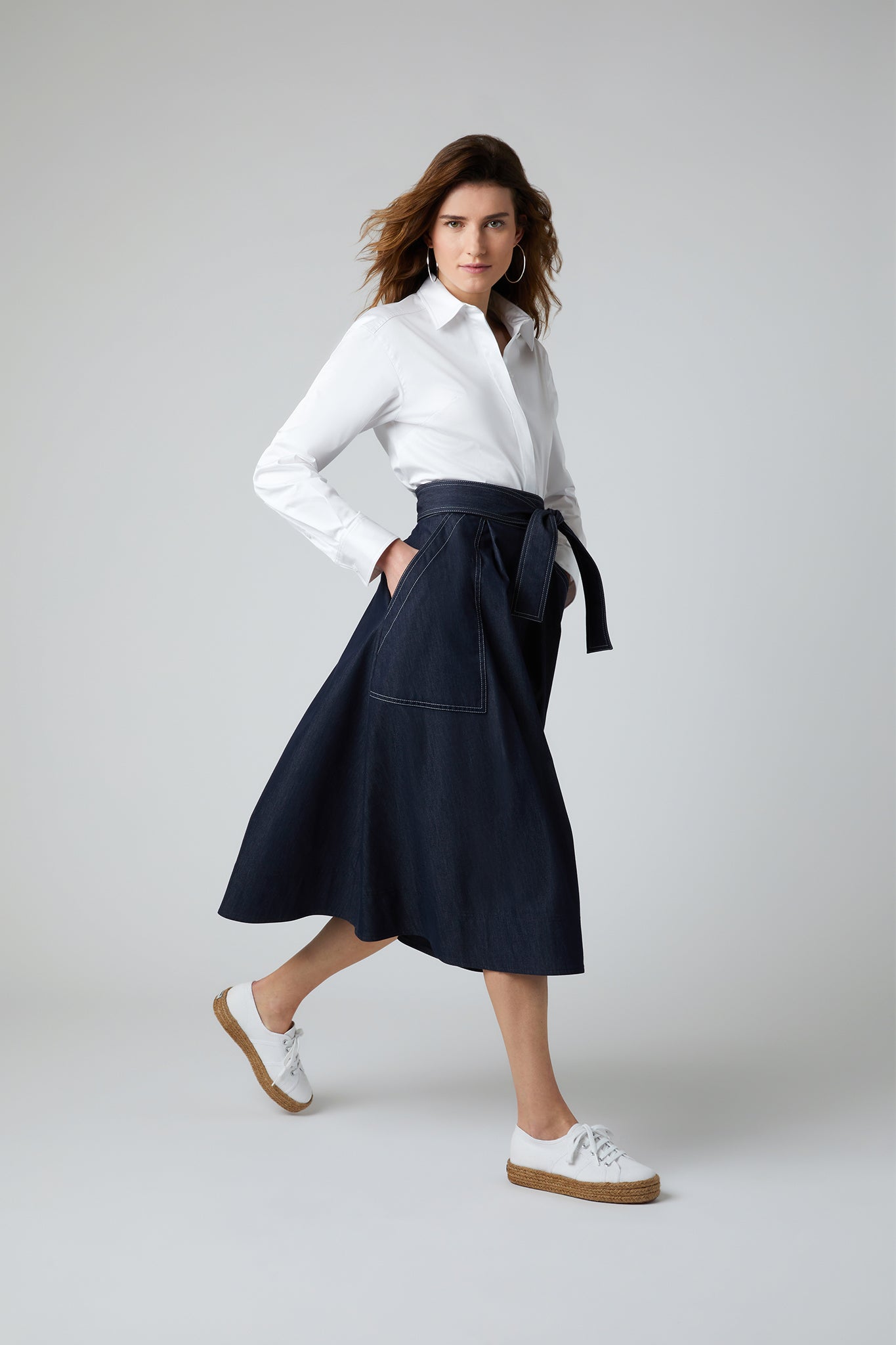 Faye Denim Full Skirt