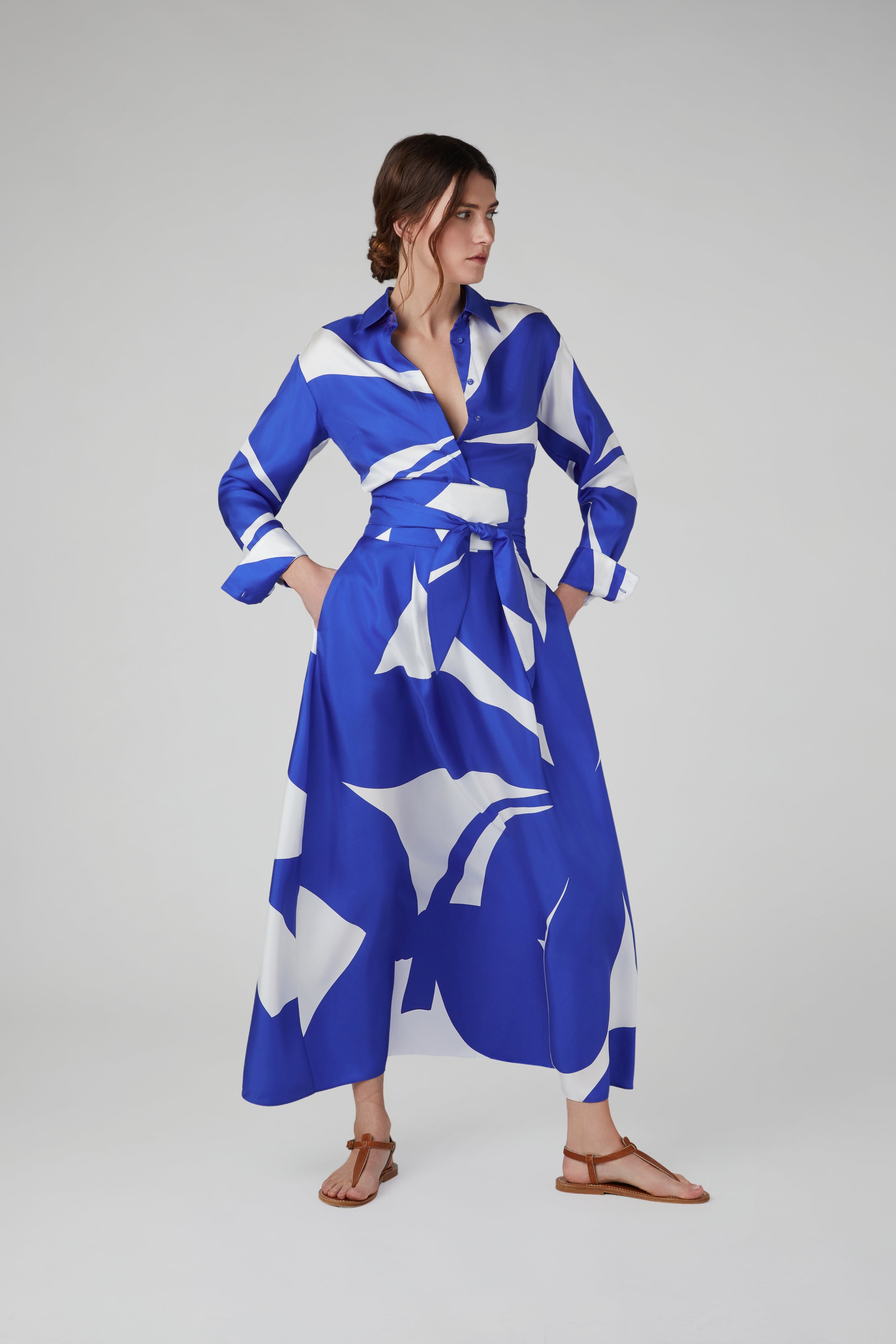 Gail Silk Twill Printed Maxi Skirt