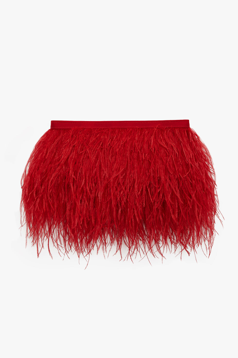 Red Inez Feathered Clutch bag