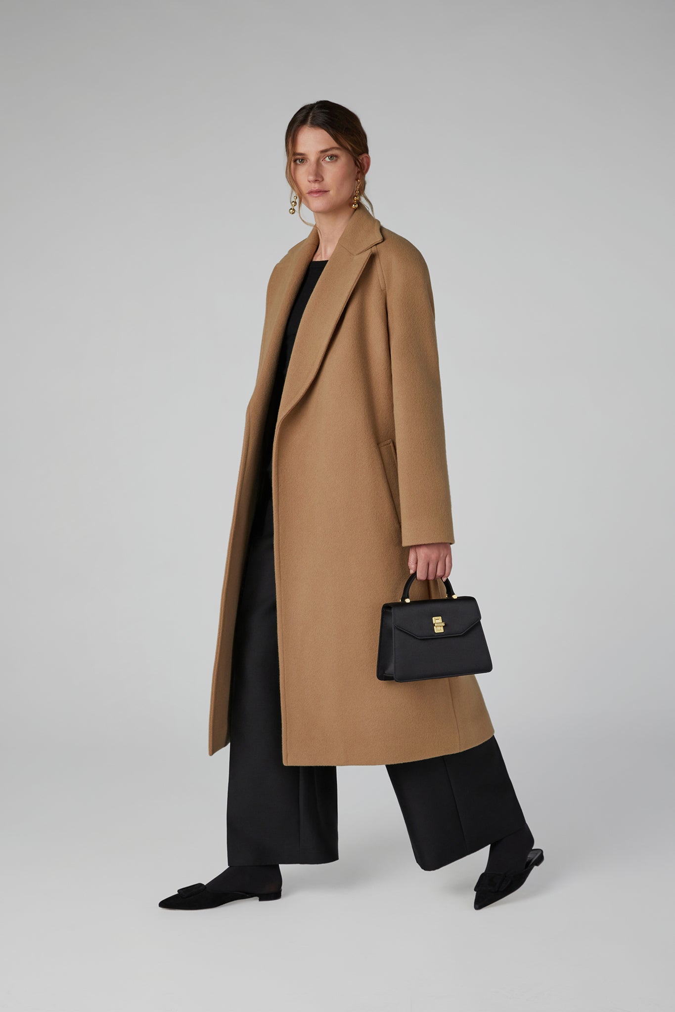 Geraldine Wool Blend Long Coat