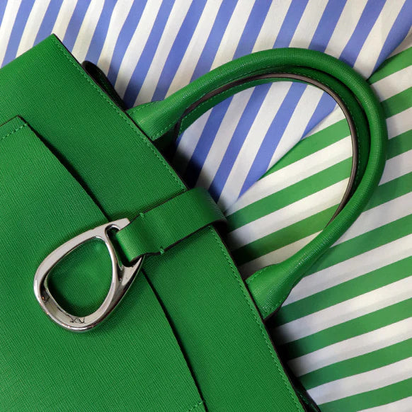 Green Bee Leather Tote Bag