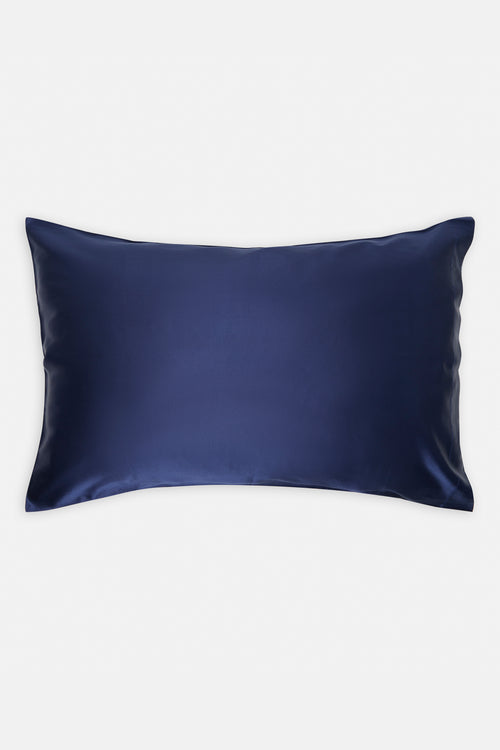 Navy Organic Silk Pillowcase