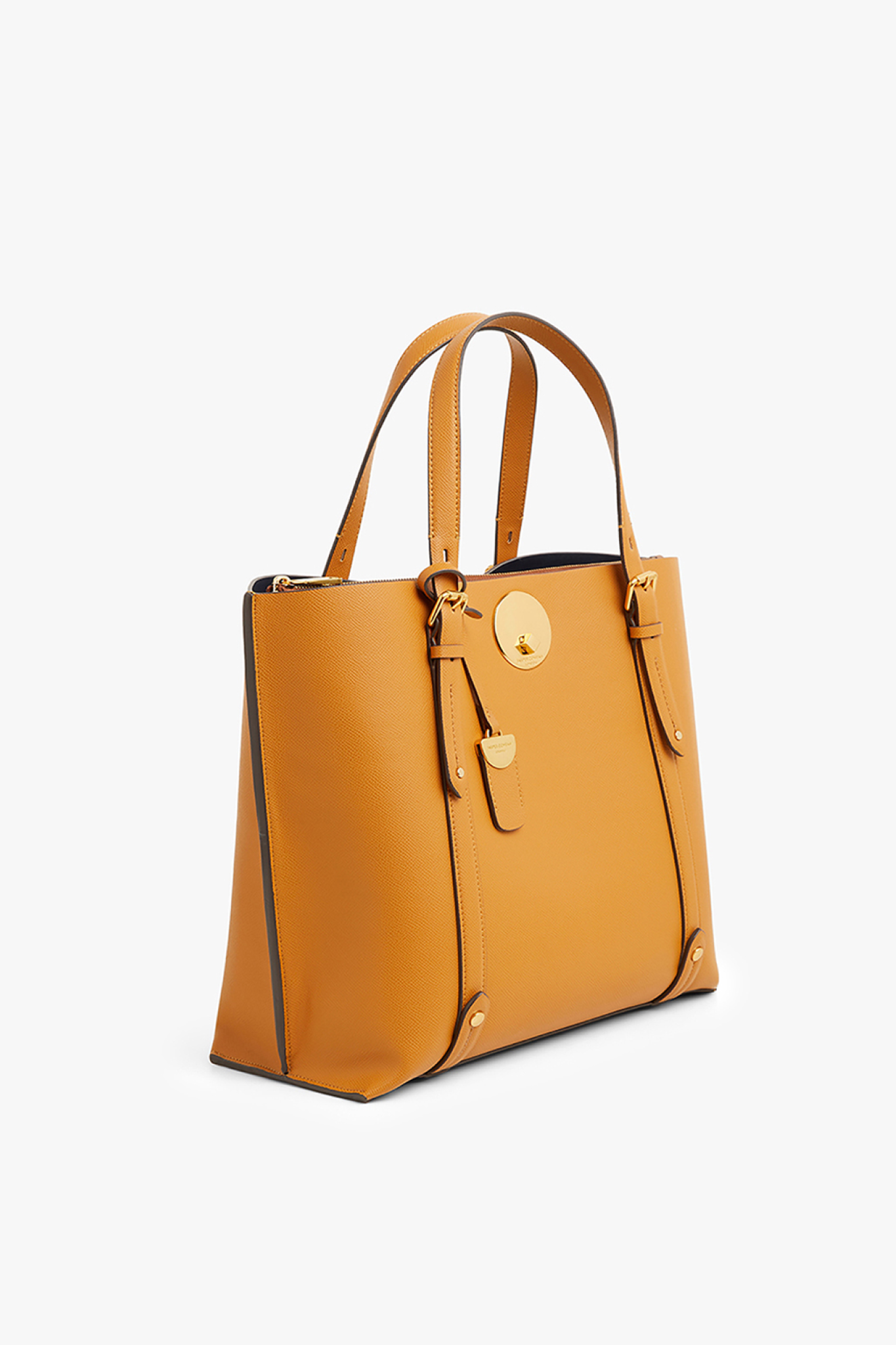 leather crosshatched tote